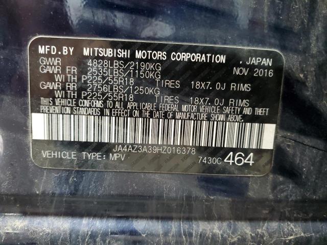 2017 MITSUBISHI OUTLANDER SE JA4AZ3A39HZ016378