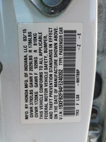 2015 HONDA CIVIC EXL 19XFB2F94FE240352