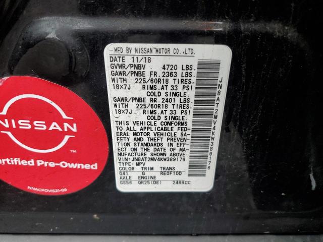 2019 NISSAN ROGUE S JN8AT2MV4KW389176