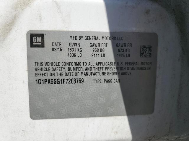 2015 CHEVROLET CRUZE LS 1G1PA5SG1F7208769