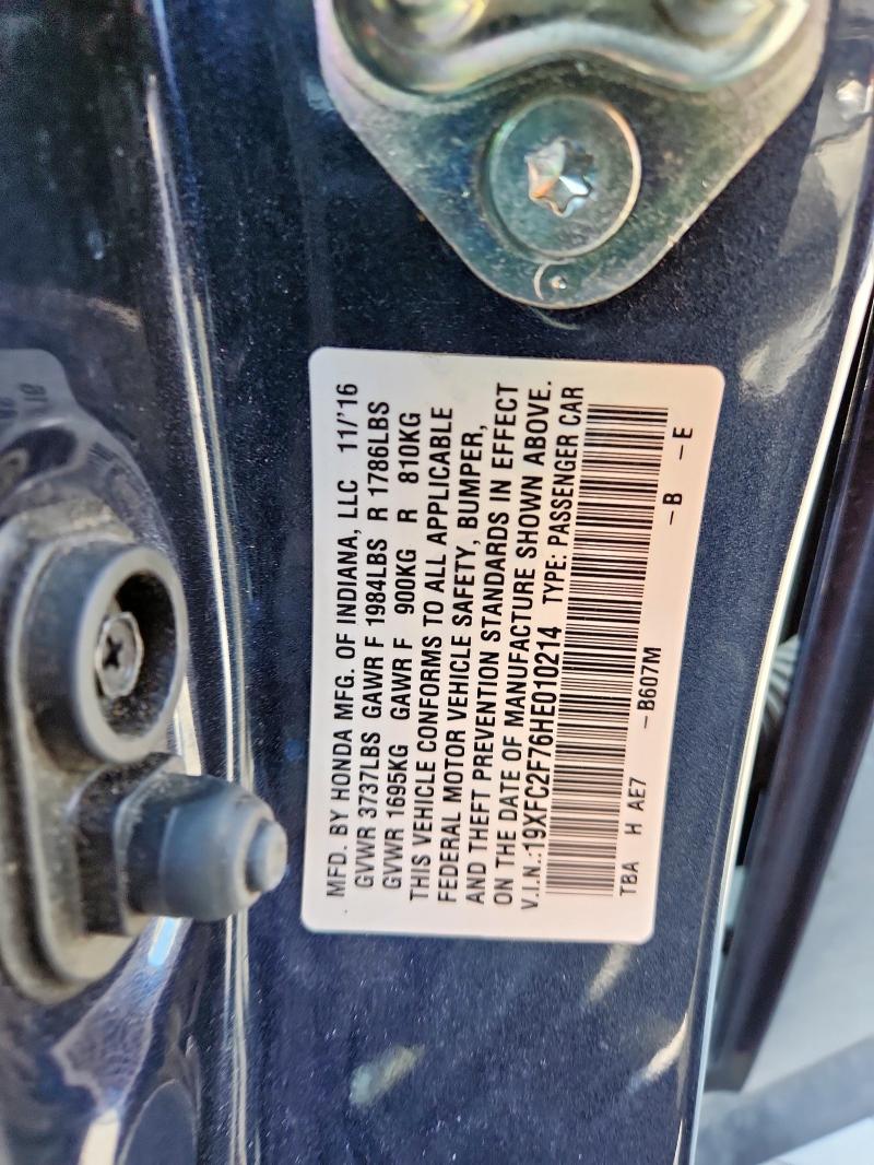 2017 HONDA CIVIC EX 19XFC2F76HE010214