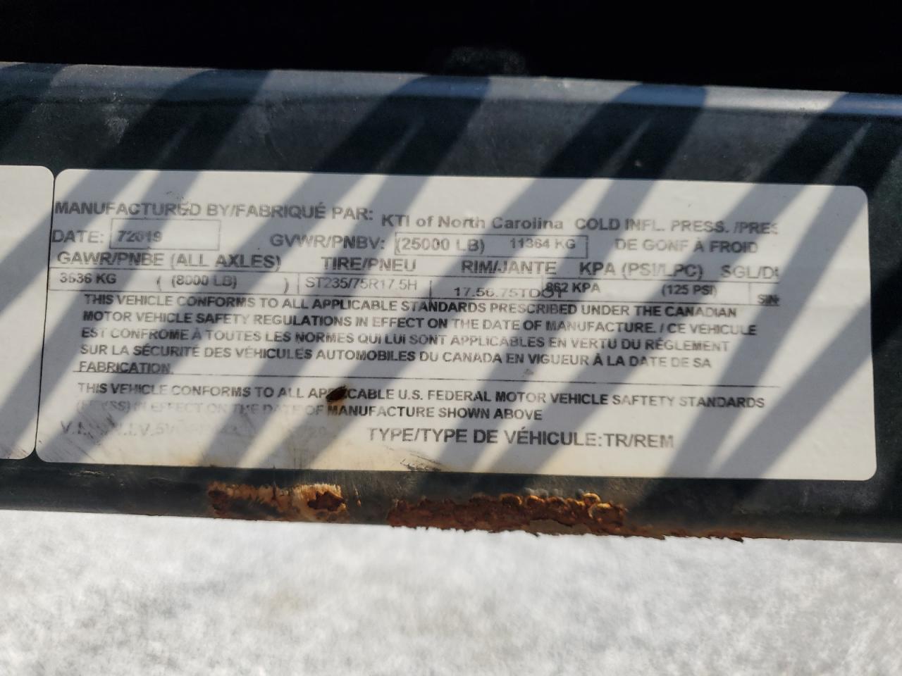 Lot #3261235962 2019 KAUFMAN 5CARHAULER