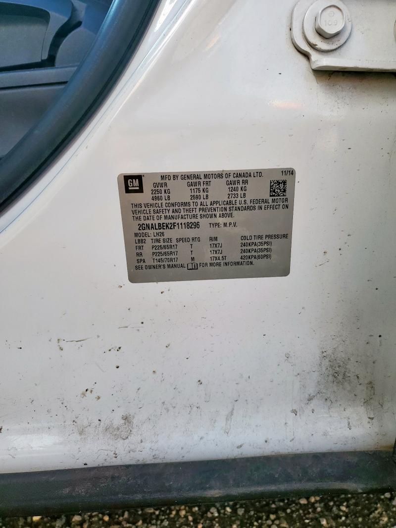 2015 CHEVROLET EQUINOX LT 2GNALBEK2F1118296