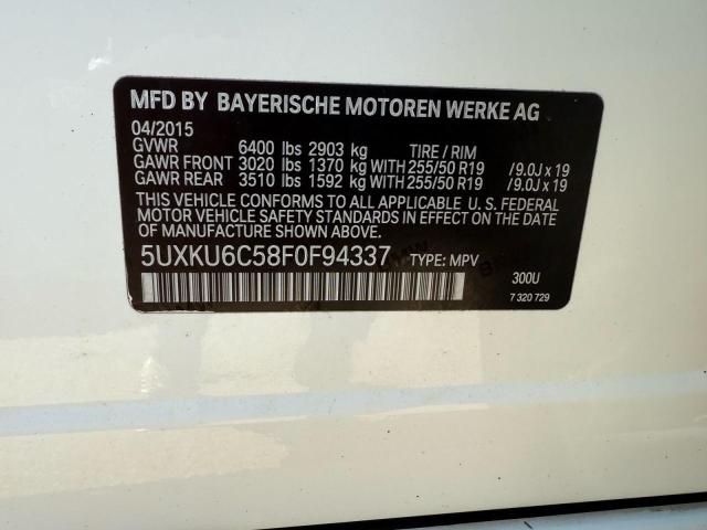 2015 BMW X6 XDRIVE5 5UXKU6C58F0F94337