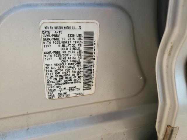 2015 NISSAN ROGUE SELE JN8AS5MT0FW660792