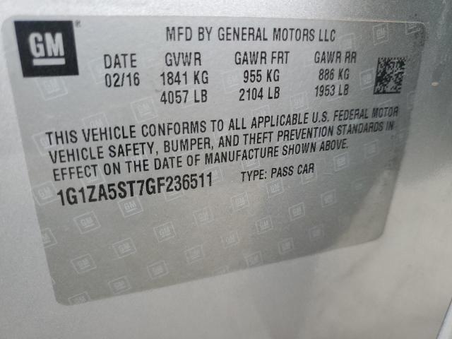 2016 CHEVROLET MALIBU L 1G1ZA5ST7GF236511