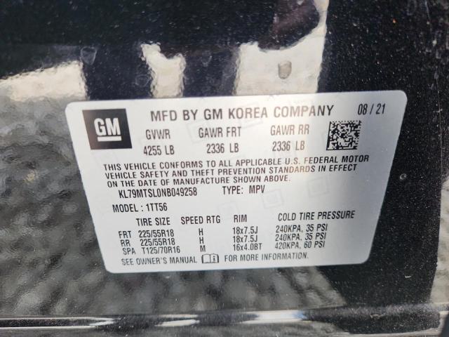 2022 CHEVROLET TRAILBLAZE KL79MTSL0NB049258