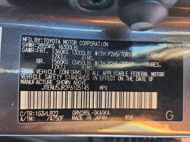 2023 TOYOTA 4RUNNER SE JTENU5JR2P6105145