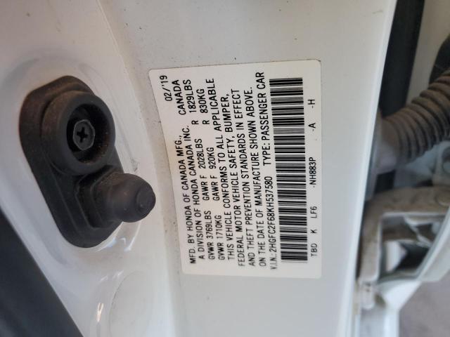 2019 HONDA CIVIC LX - 2HGFC2F68KH537580