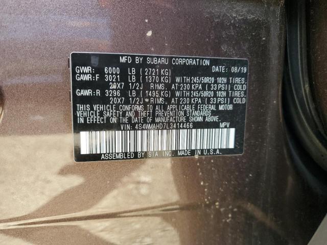 2020 SUBARU ASCENT PRE 4S4WMAHD7L3414466