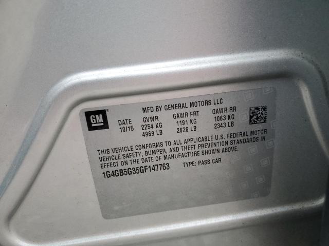 2016 BUICK LACROSSE 1G4GB5G35GF147763