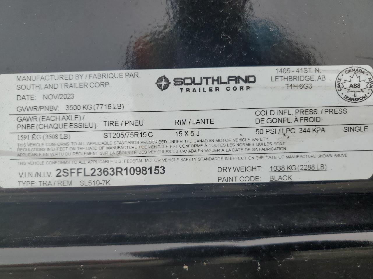 Lot #3253497938 2024 SOUTHLAND TRAILER