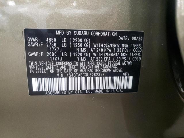 2020 SUBARU OUTBACK PREMIUM 4S4BTAEC3L3262358