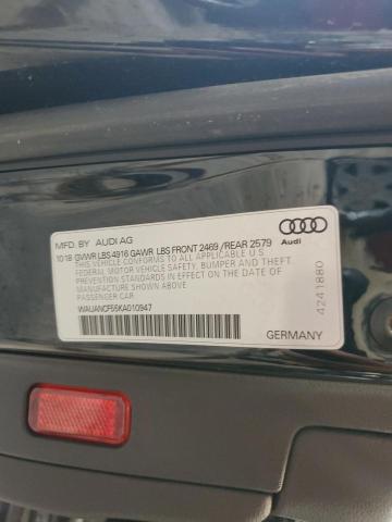 2019 AUDI A5 PREMIUM WAUANCF55KA010947