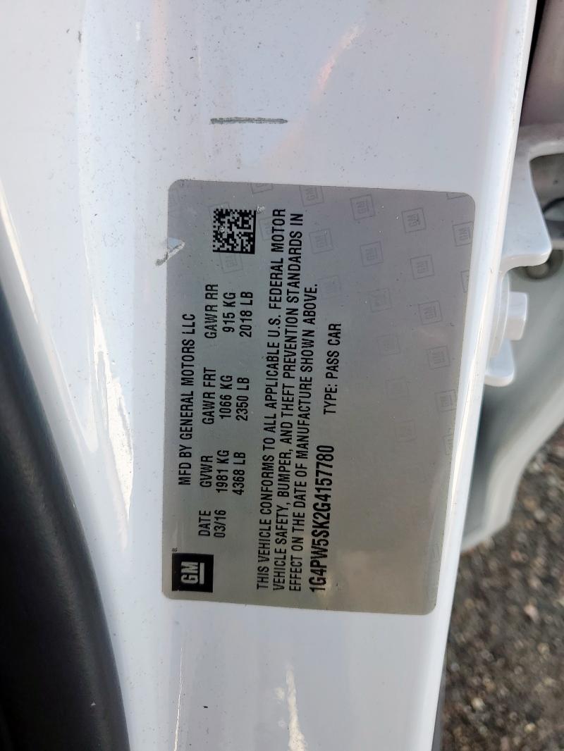 2016 BUICK VERANO SPO 1G4PW5SK2G4157780