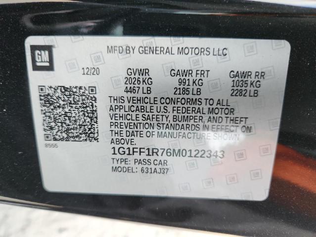 2021 CHEVROLET CAMARO LZ 1G1FF1R76M0122343