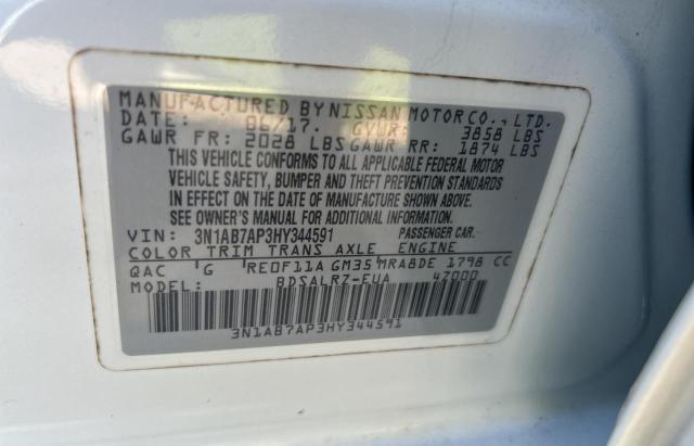 2017 NISSAN SENTRA S 3N1AB7AP3HY344591