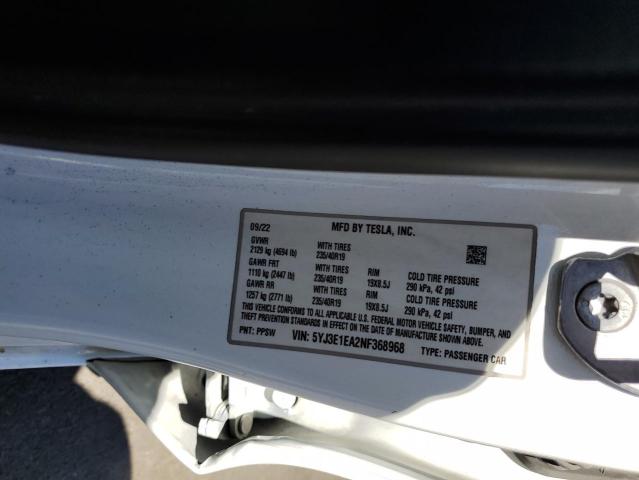 2022 TESLA MODEL 3 5YJ3E1EA2NF368968
