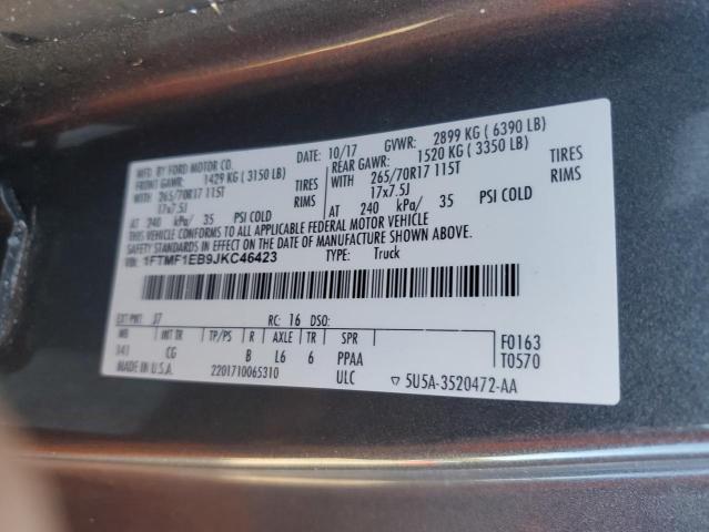 2018 FORD F150 1FTMF1EB9JKC46423