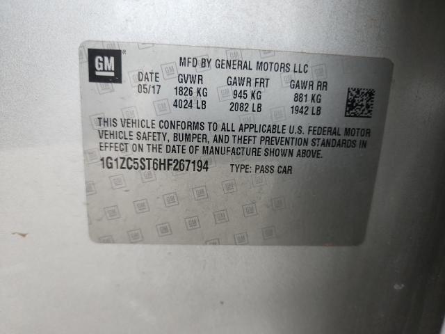 2017 CHEVROLET MALIBU 4D 1G1ZC5ST6HF267194