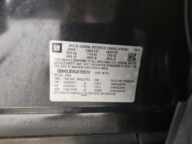 2018 CHEVROLET EQUINOX LT - 2GNAXJEV8J6189510