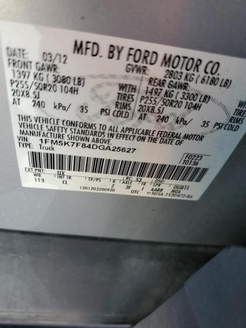 2013 FORD EXPLORER L - 1FM5K7F84DGA25627