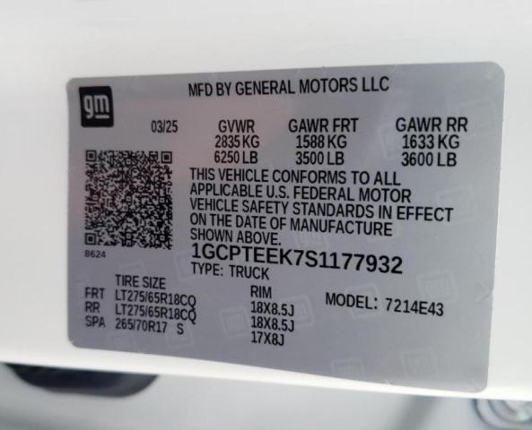 2025 CHEVROLET COLORADO T 1GCPTEEK7S1177932