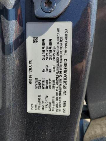 2021 TESLA MODEL 3 - 5YJ3E1EAXMF978003