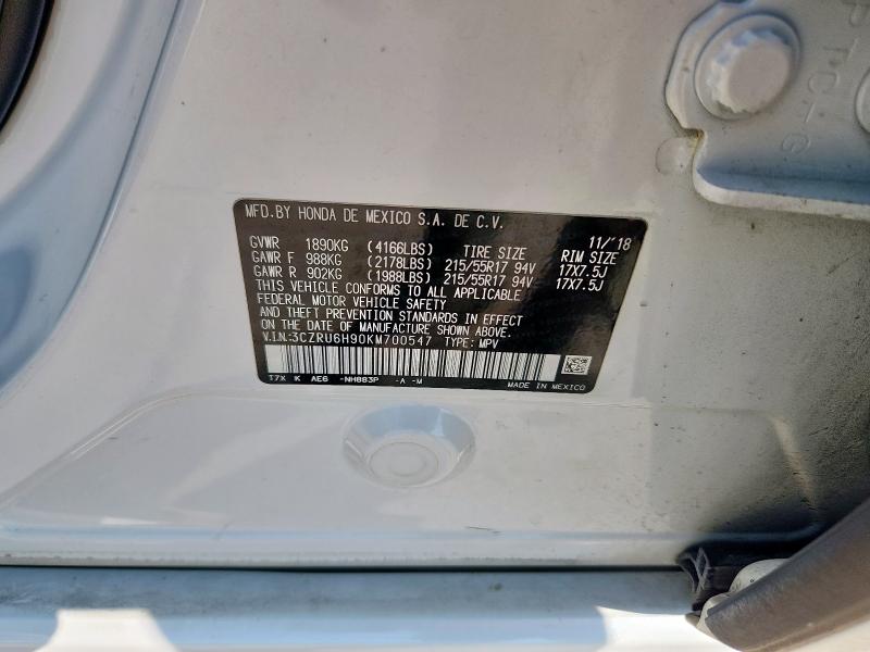 2019 HONDA HR-V TOURI 3CZRU6H90KM700547