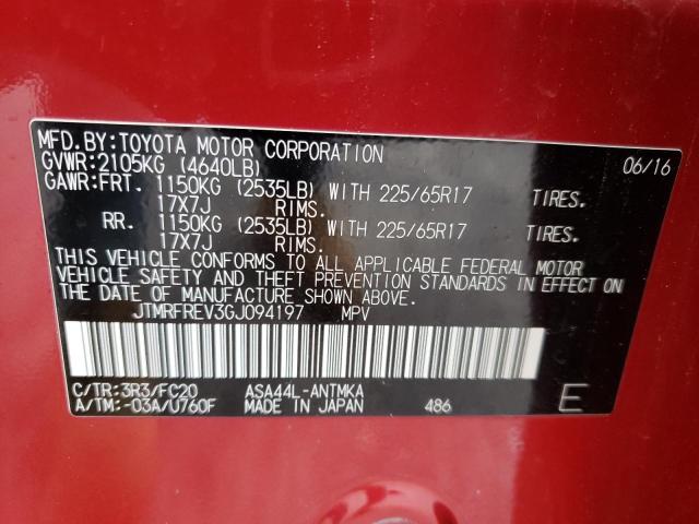 2016 TOYOTA RAV4 XLE JTMRFREV3GJ094197