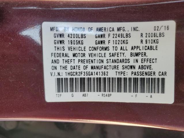 2016 HONDA ACCORD LX 1HGCR2F35GA141362