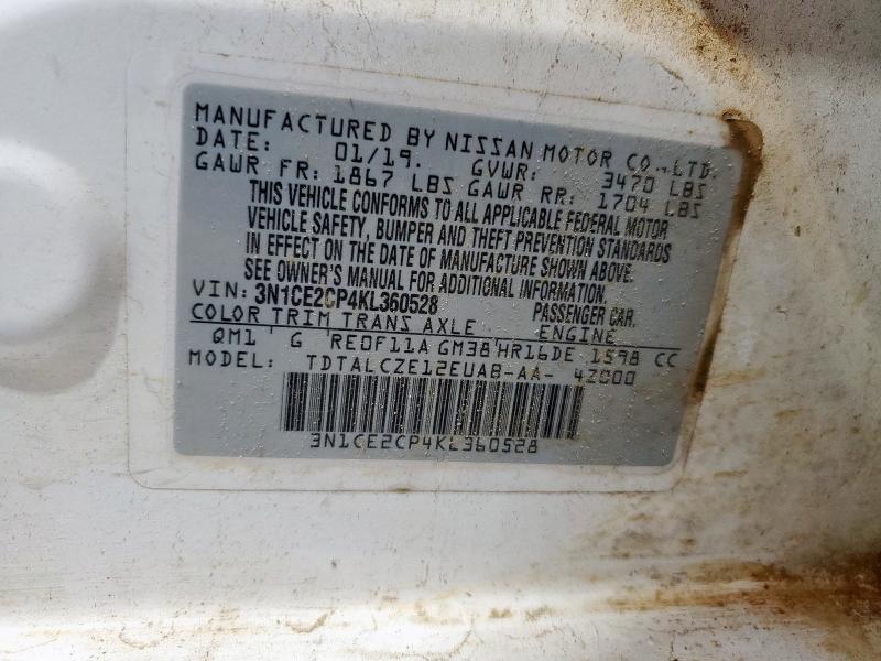 2019 NISSAN VERSA NOTE 3N1CE2CP4KL360528