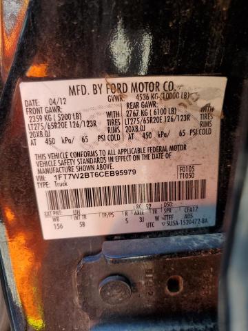 2012 FORD F250 SUPER - 1FT7W2BT6CEB95979