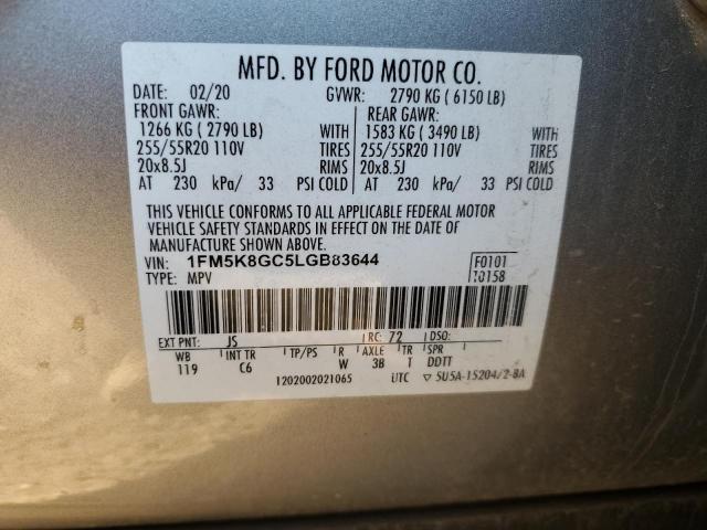 2020 FORD EXPLORER ST 1FM5K8GC5LGB83644