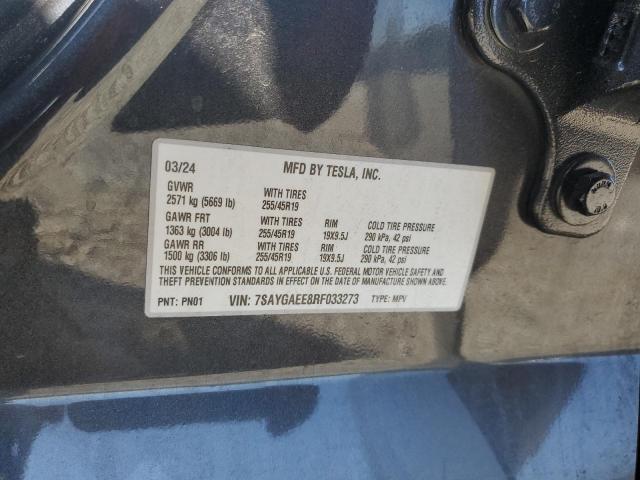 2024 TESLA MODEL Y 7SAYGAEE8RF033273