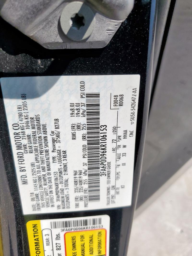 2019 FORD FUSION TIT 3FA6P0D96KR106153