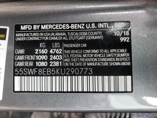 2019 MERCEDES-BENZ C 300 4MAT 55SWF8EB5KU290773