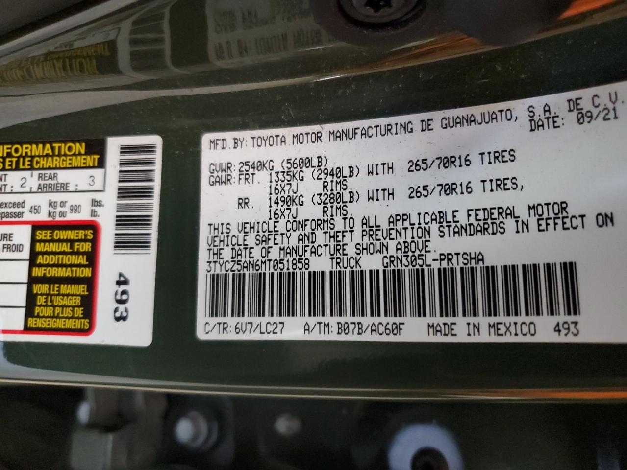 TOYOTA TACOMA DOUBLE CAB