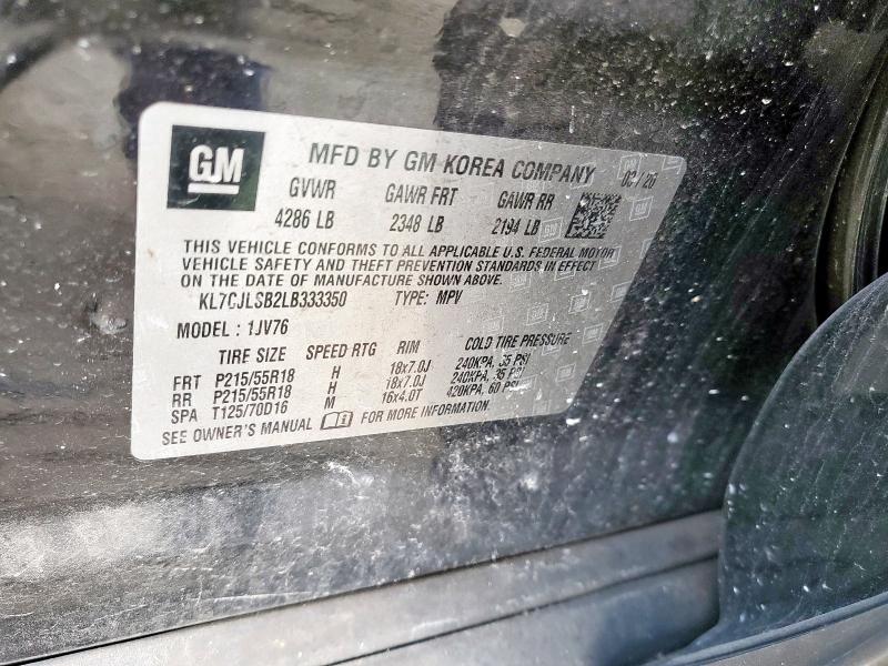 2020 CHEVROLET TRAX 1LT - KL7CJLSB2LB333350