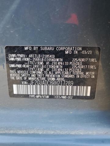 2024 SUBARU CROSSTREK - JF2GUADC8RH217289