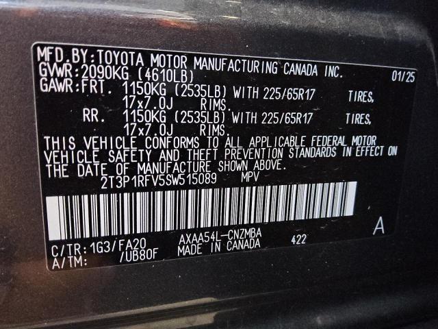 2025 TOYOTA RAV4 XLE 2T3P1RFV5SW515089