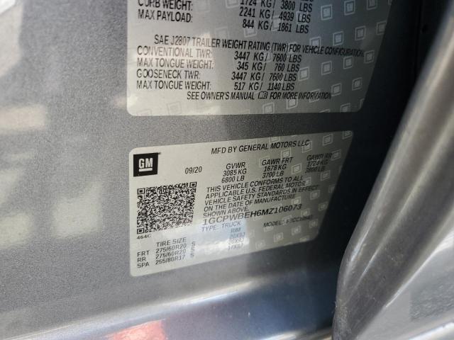 2021 CHEVROLET SILVERADO 1GCPWBEH6MZ106073