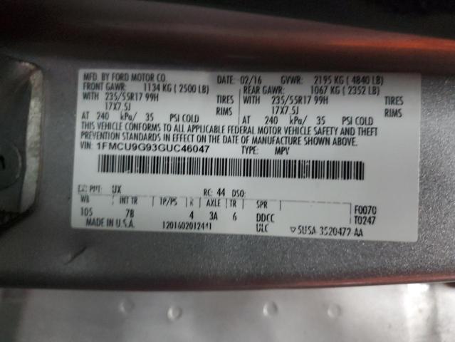 2016 FORD ESCAPE SE #3286592217