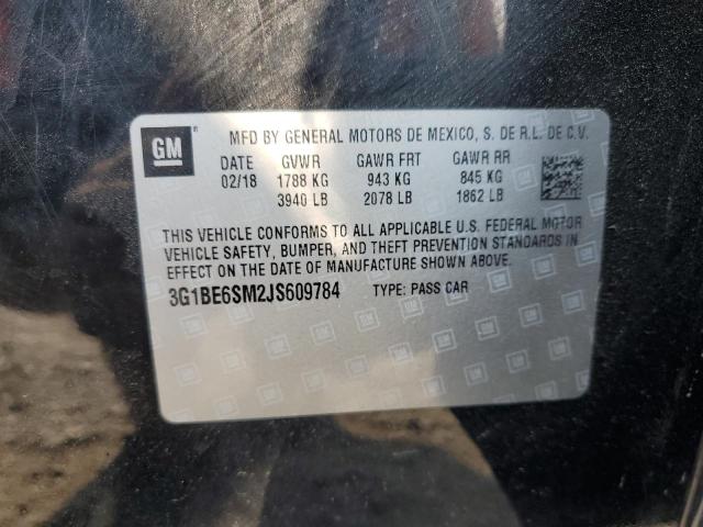 2018 CHEVROLET CRUZE LT 3G1BE6SM2JS609784