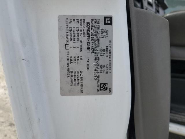 2017 CHEVROLET EXPRESS G2 1GCWGAFF1H1315001