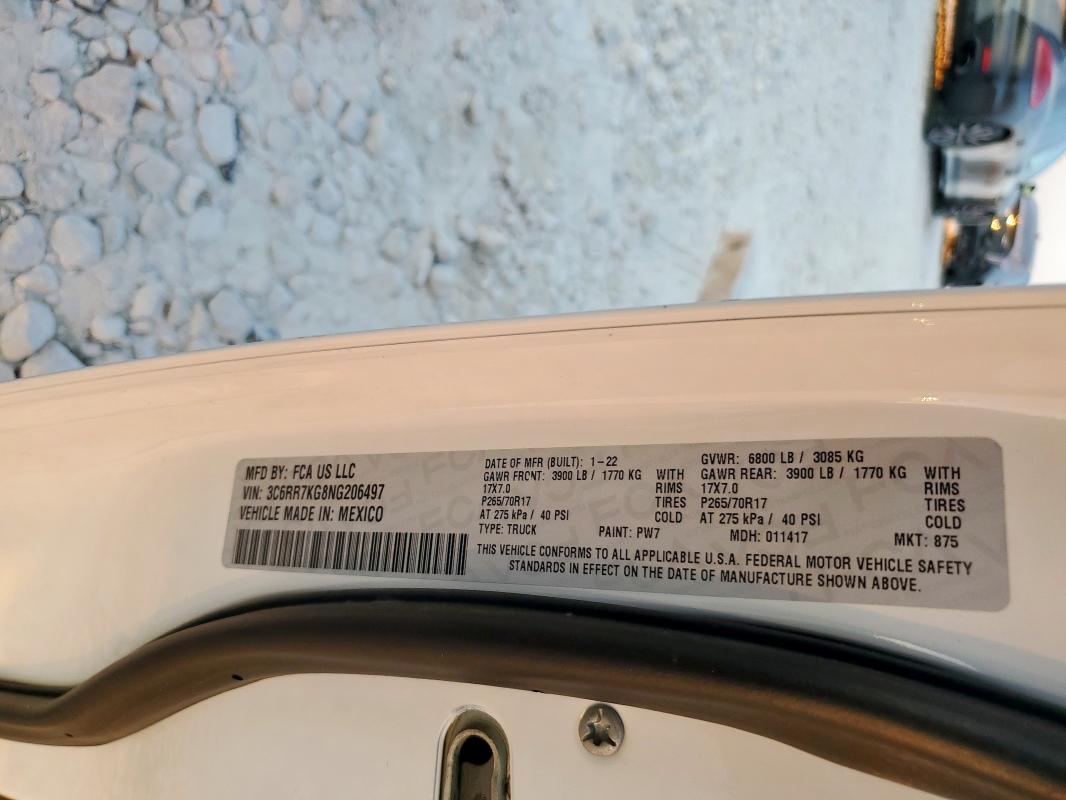2022 RAM 1500 CLASS 3C6RR7KG8NG206497