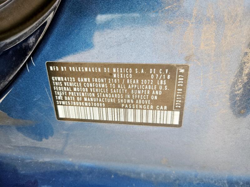 2019 VOLKSWAGEN JETTA SEL 3VWE57BU9KM070089
