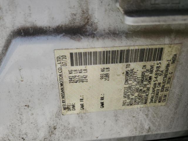 2010 NISSAN ALTIMA BAS #3266779365