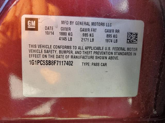 2015 CHEVROLET CRUZE LT 1G1PC5SB8F7117402