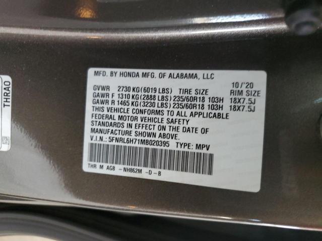 2021 HONDA ODYSSEY EX 5FNRL6H71MB020395